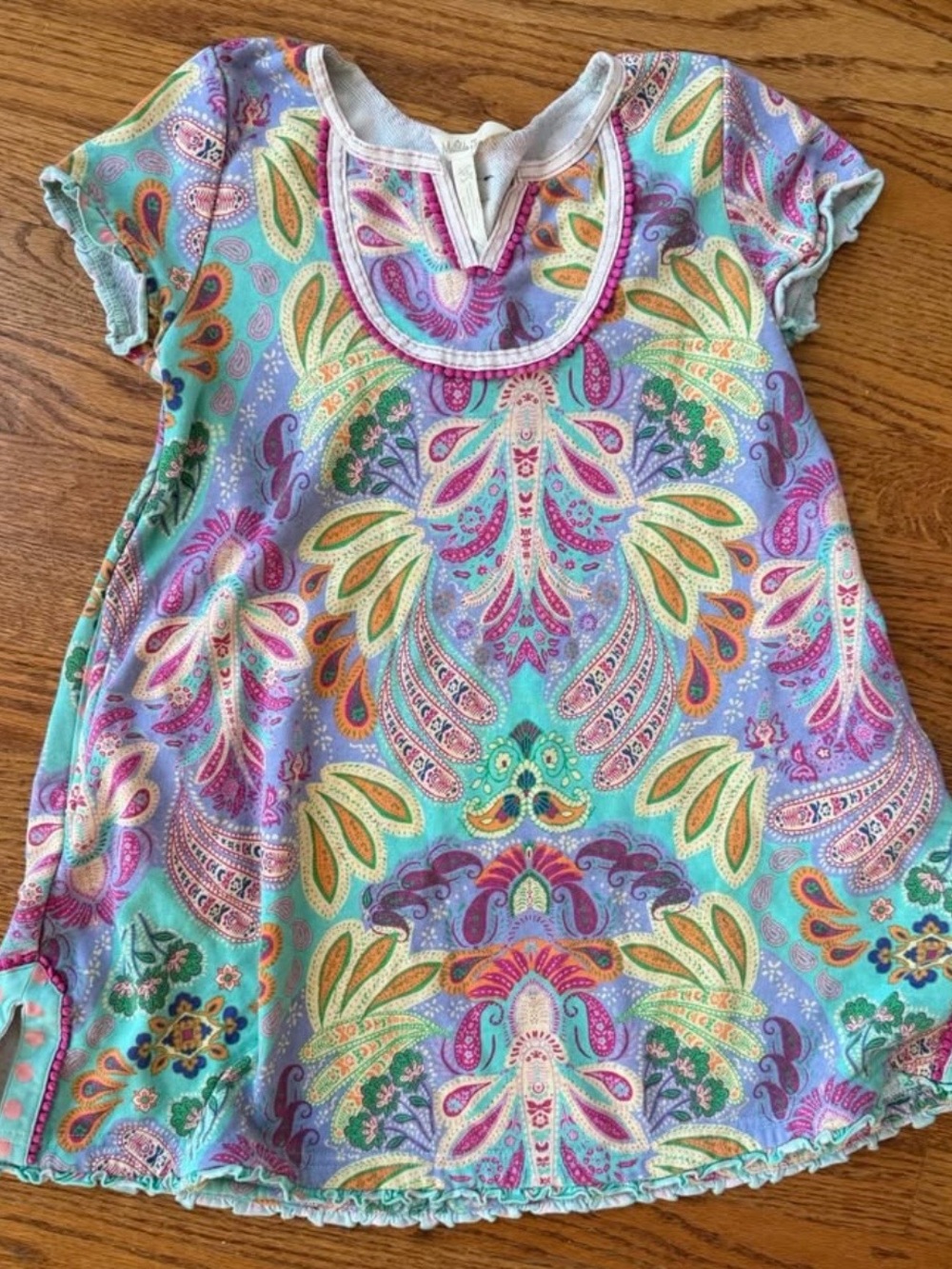 Matilda Jane Turquoise Lavender Paisley Short Sleeve Tunic